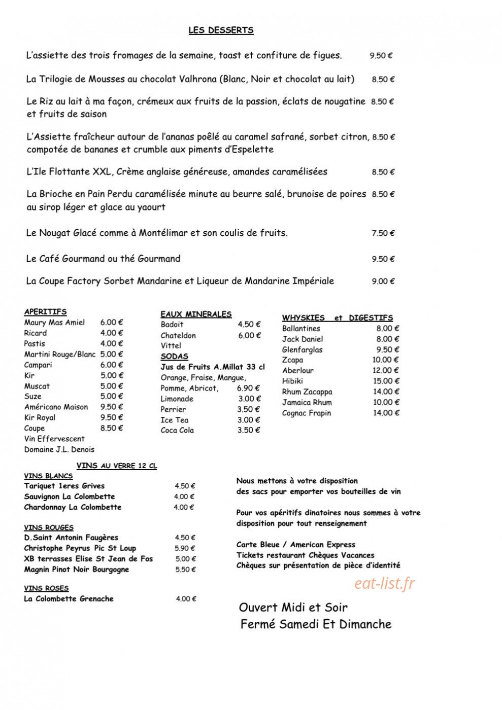 La Factory — carte page 2