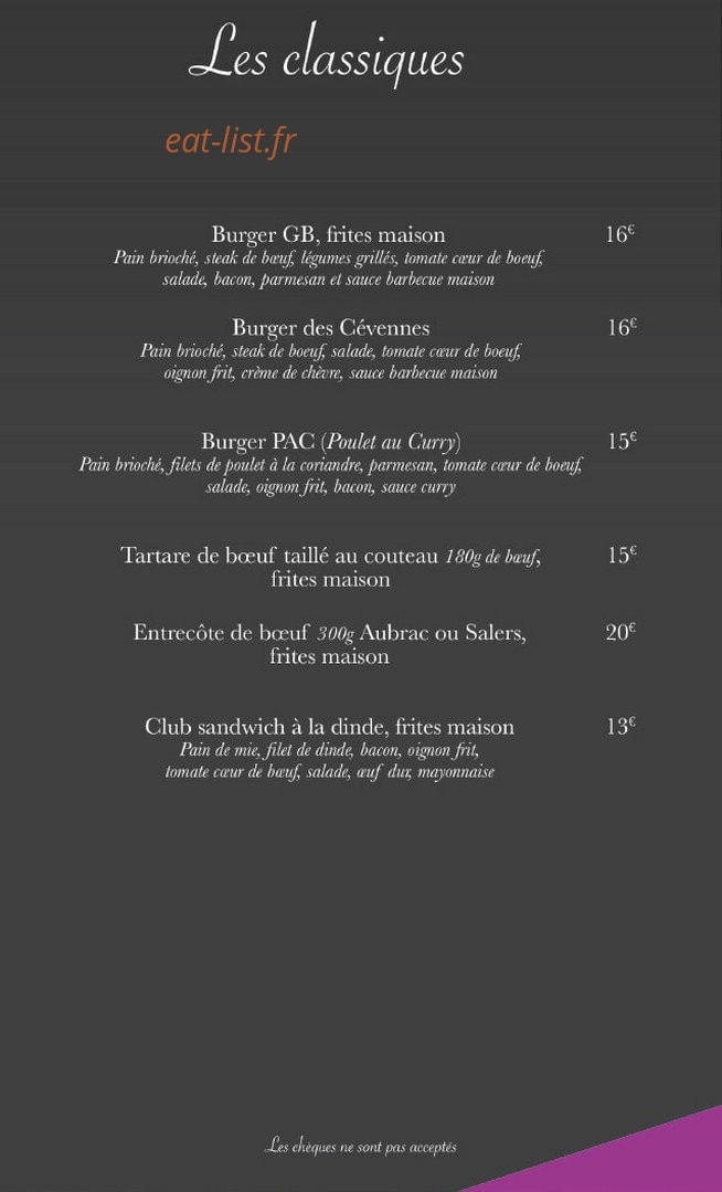 La Grande Brasserie — carte page 2