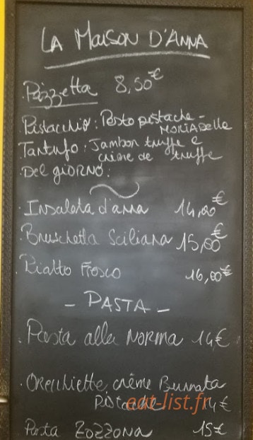 La Maison d´Anna — carte page 1