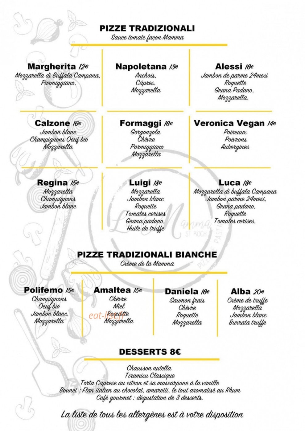 La Mamma St Roch — carte page 3