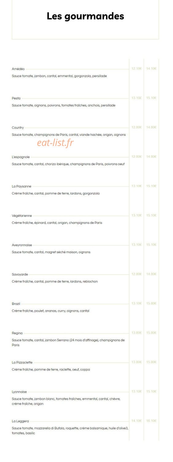 La Manufacture — carte page 2