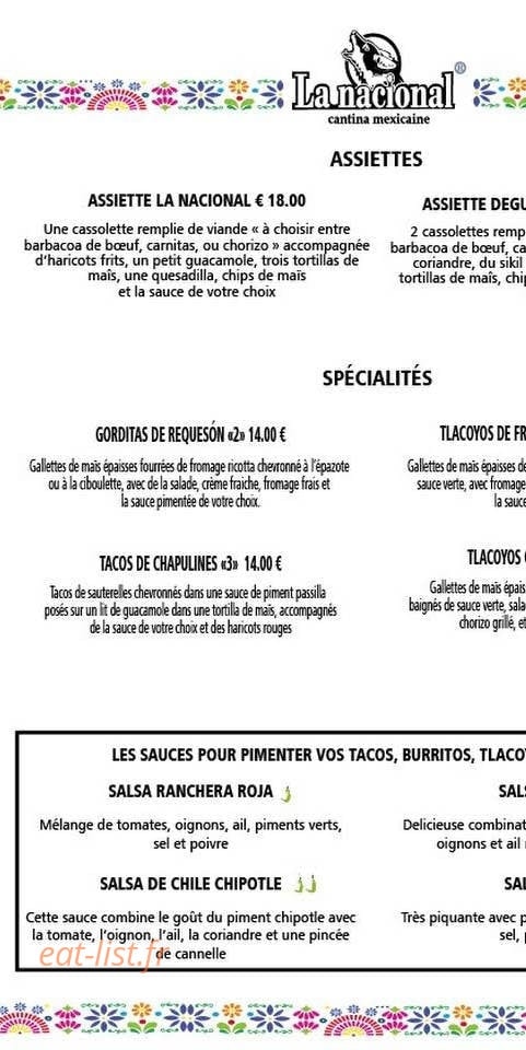 La Nacional — carte page 3