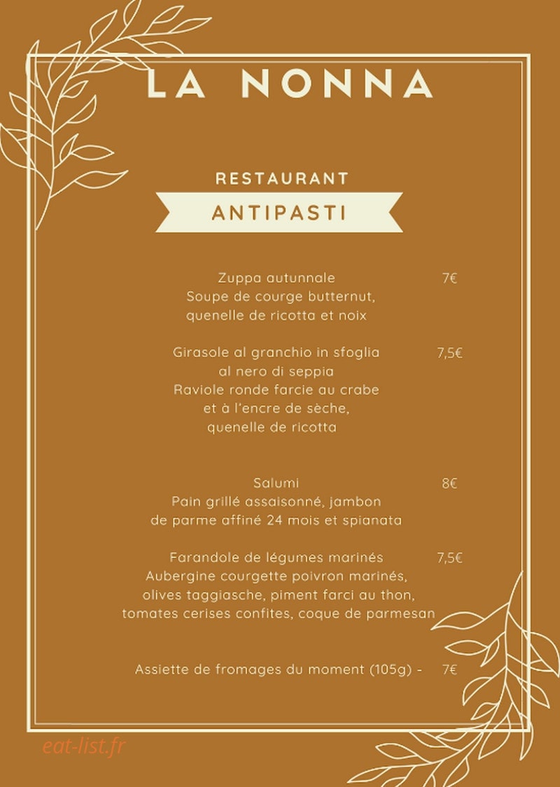 La Nonna — carte page 2