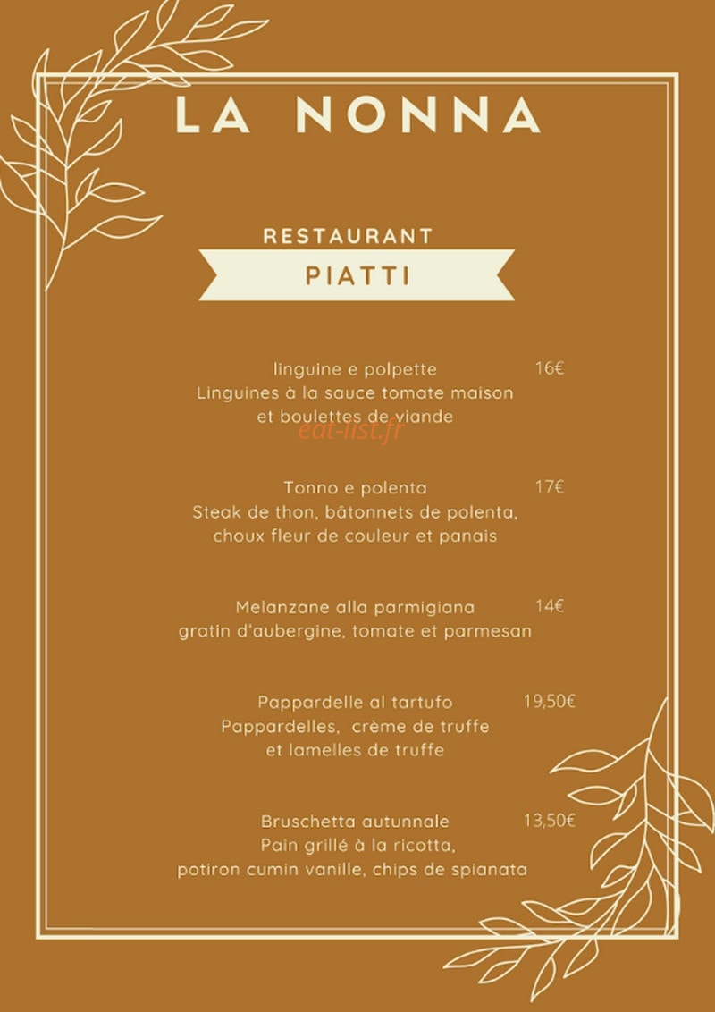 La Nonna — carte page 1