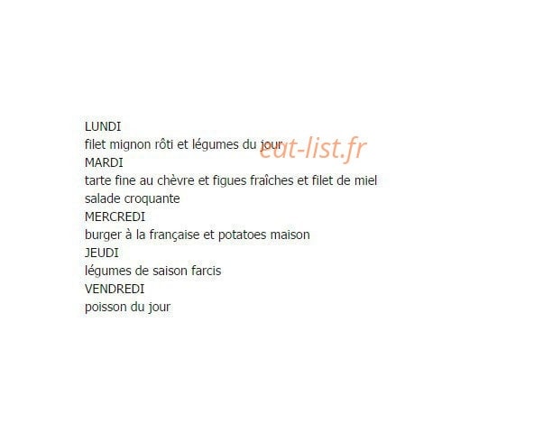 La pause gourmande — carte page 1