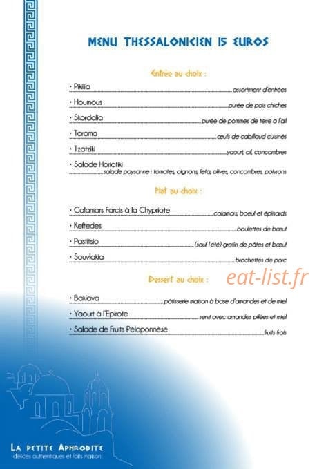 La Petite Aphrodite — carte page 10