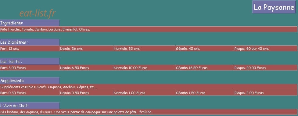 La Pizz'Arrive — carte page 6