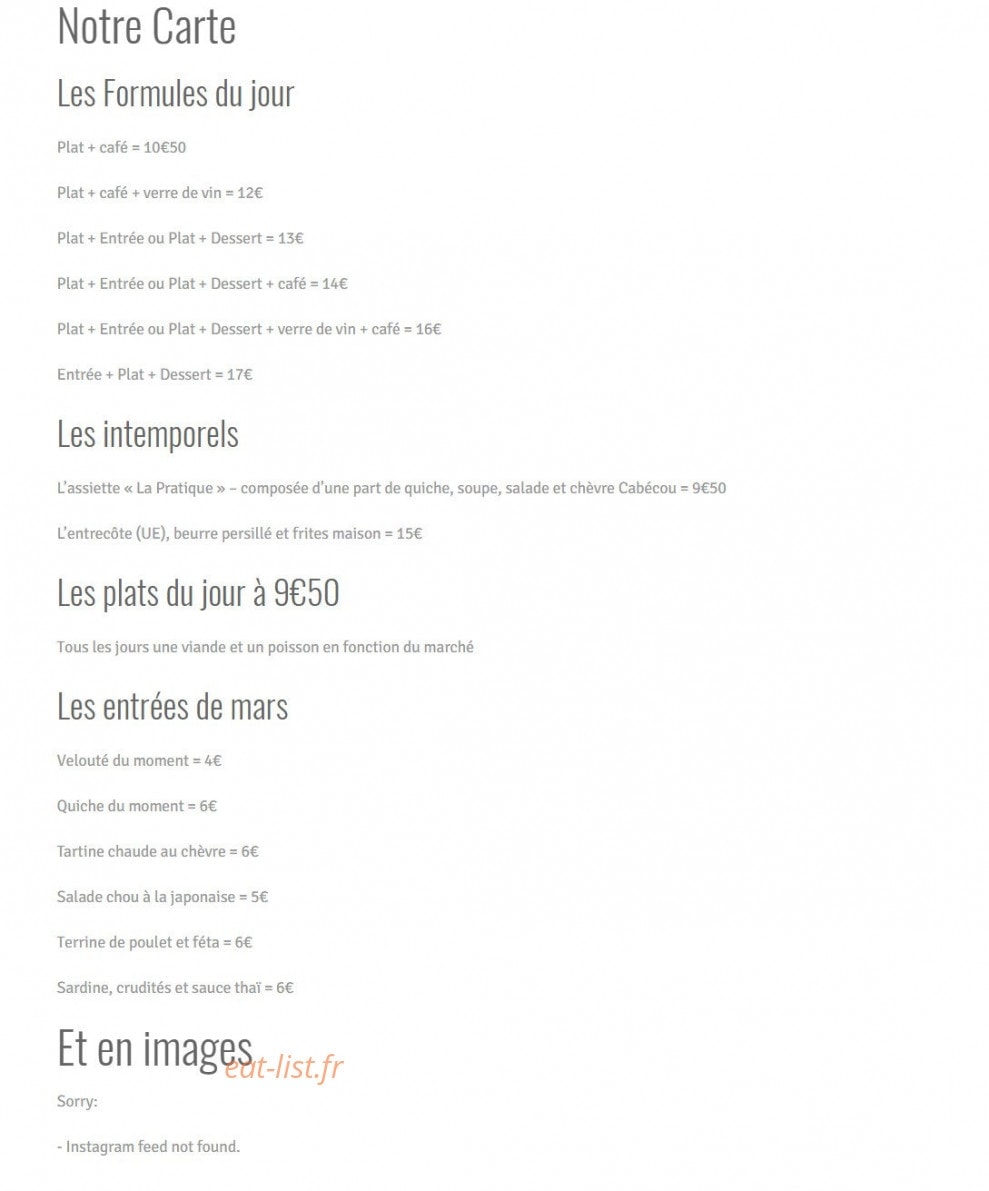 La Pratique — carte page 1