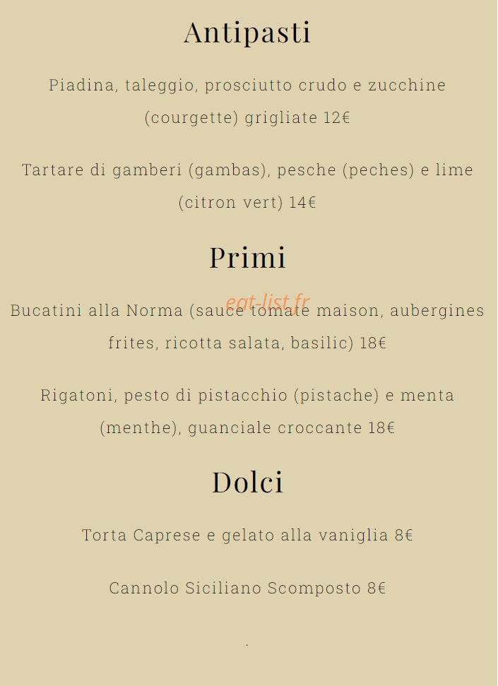 La Prima Volta — carte page 1