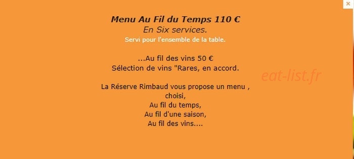 La Réserve Rimbaud — carte page 2