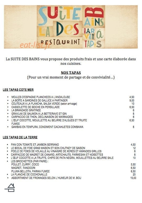 La Suite des Bains — carte page 2