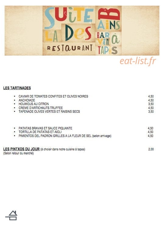 La Suite des Bains — carte page 1