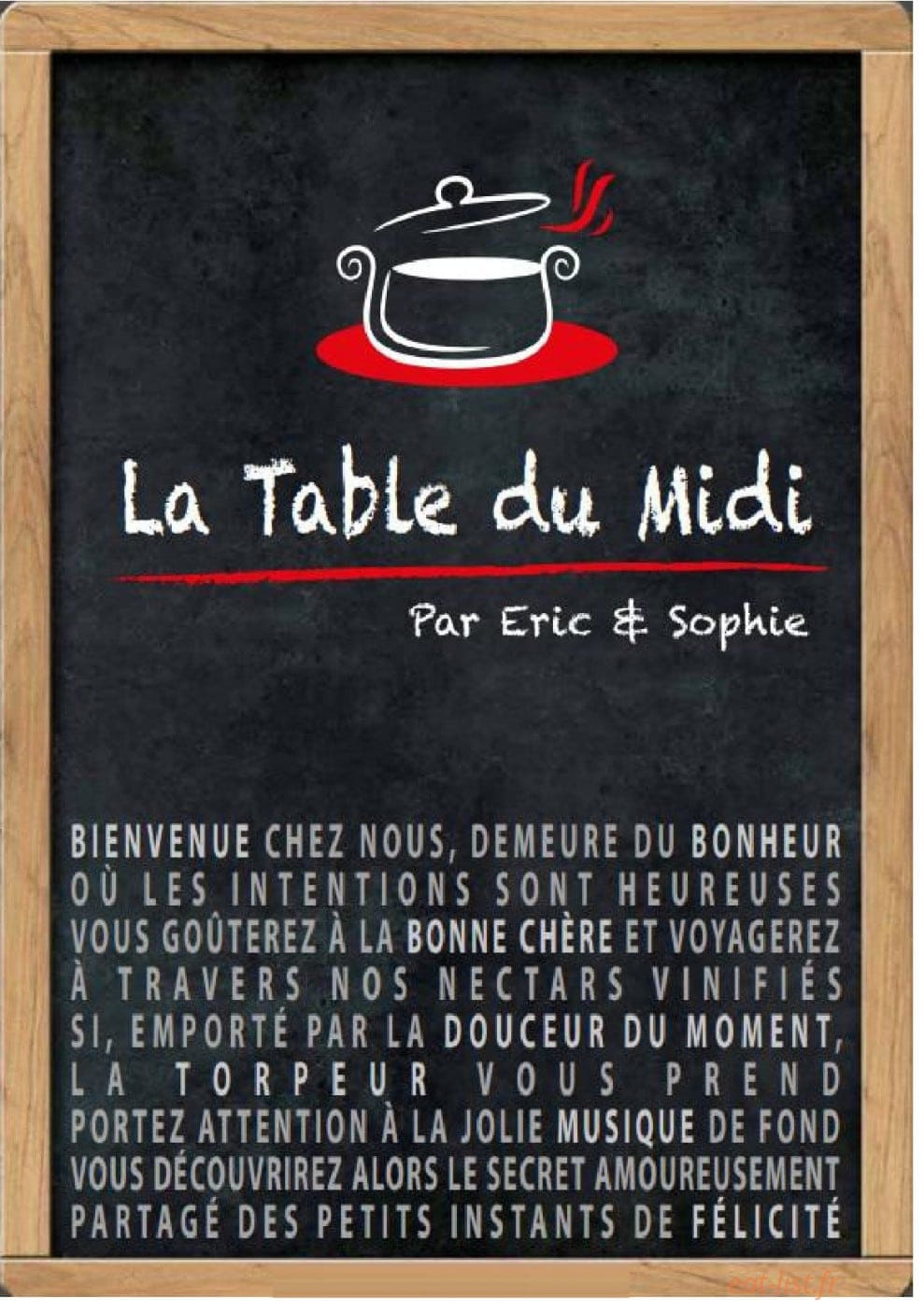 La table du midi — carte page 1