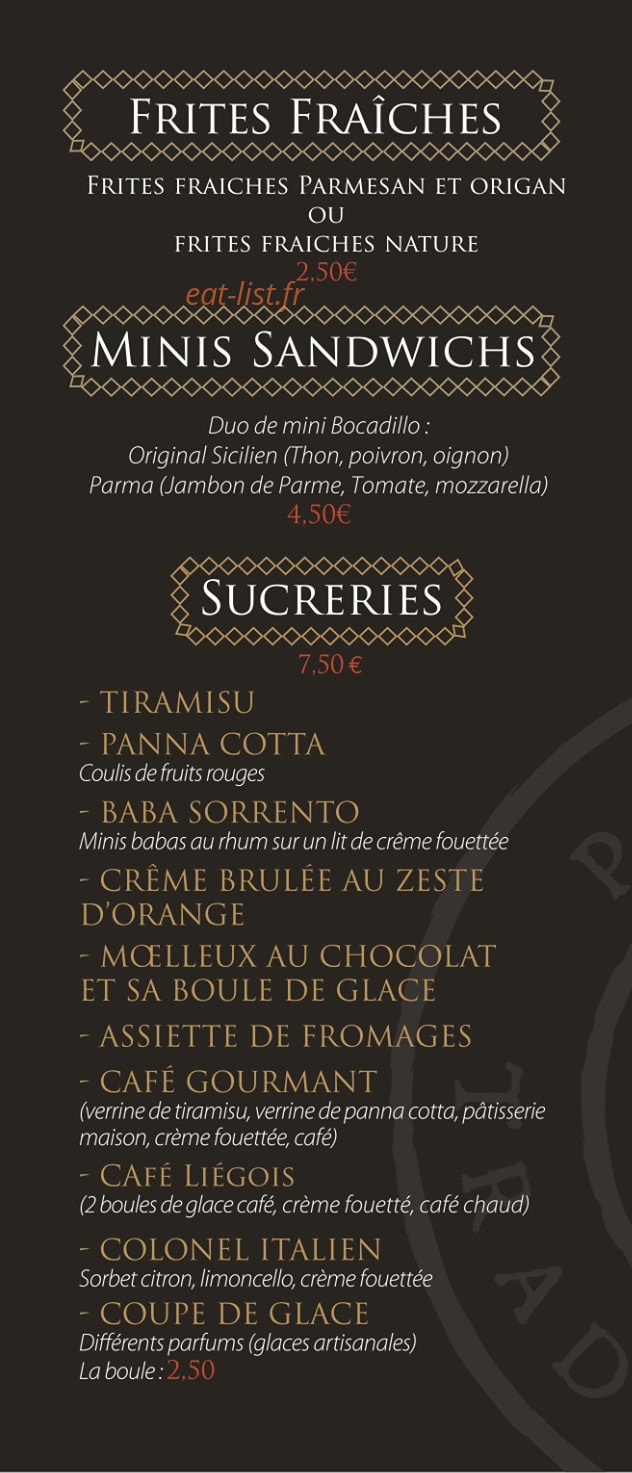 La Trattoria — carte page 6