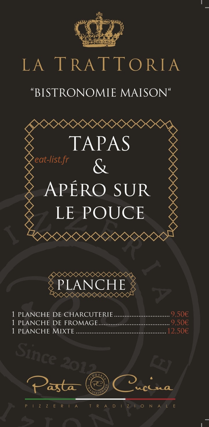 La Trattoria — carte page 1