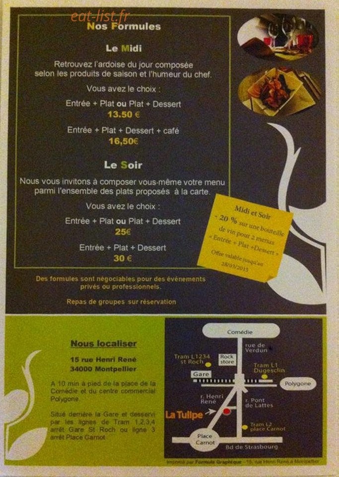 La Tulipe — carte page 2