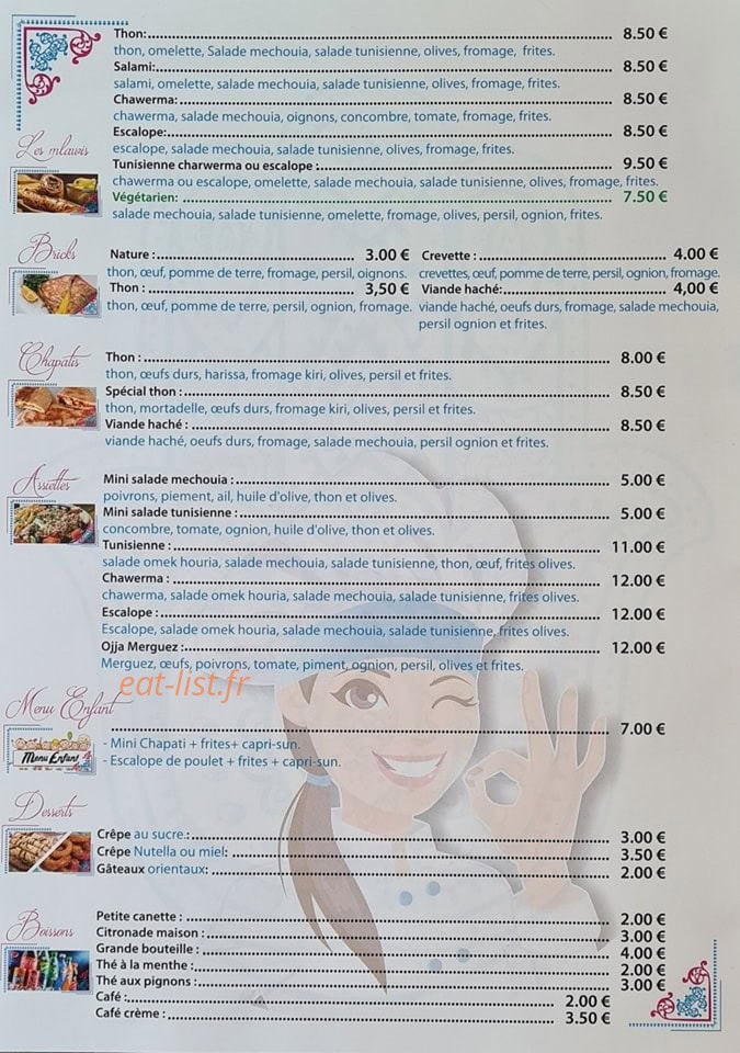 La Tunisienne — carte page 2