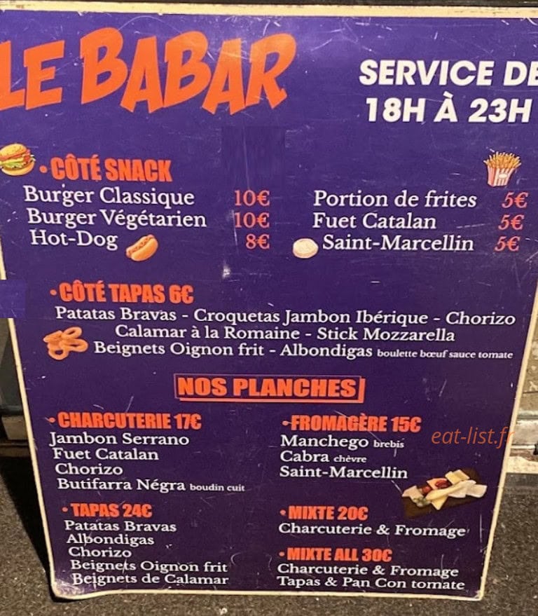 Le Babar — carte page 1