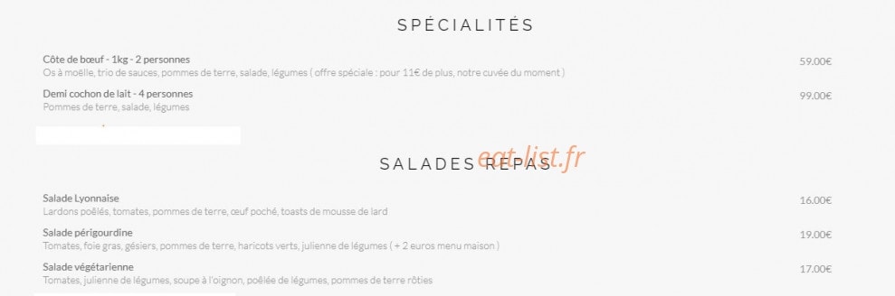 Le Bouchon saint Roch — carte page 1
