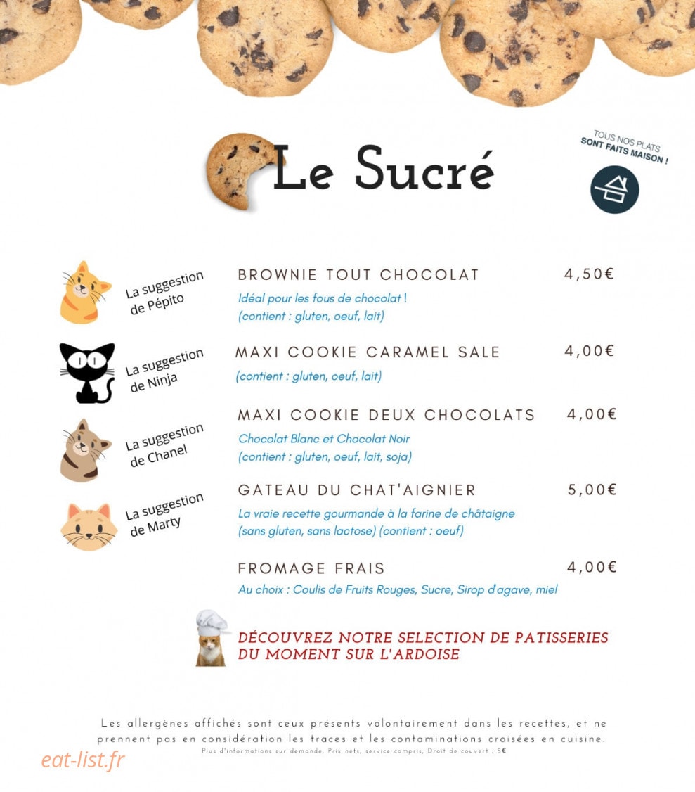 Le Chat Gourmand — carte page 1