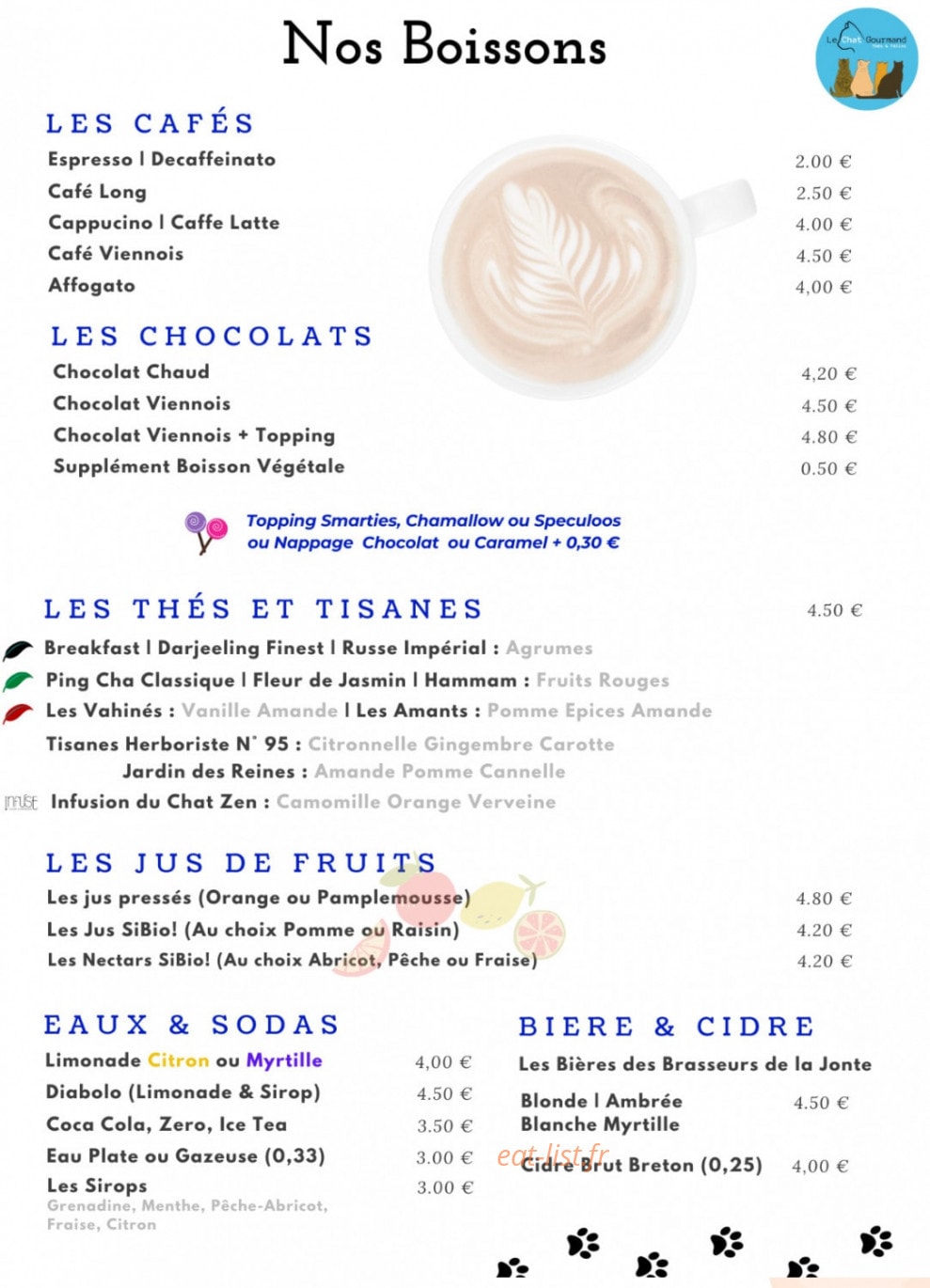 Le Chat Gourmand — carte page 3