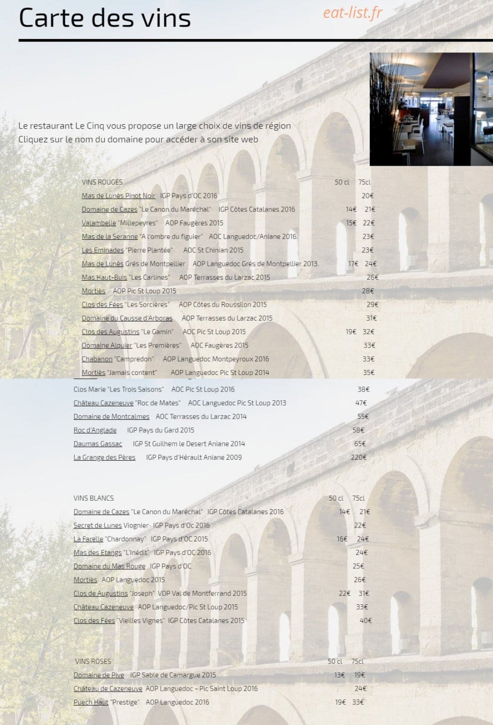 Le Cinq — carte page 3