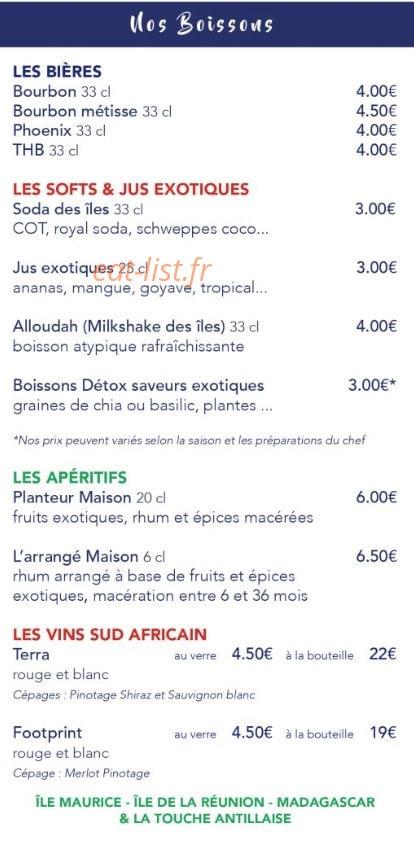 Le Comptoir des Îles — carte page 2