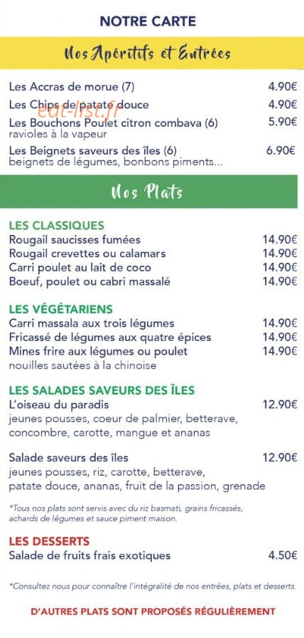 Le Comptoir des Îles — carte page 1