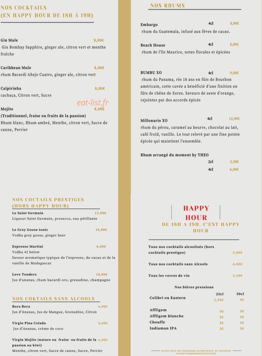 Le Comptoir — carte page 7