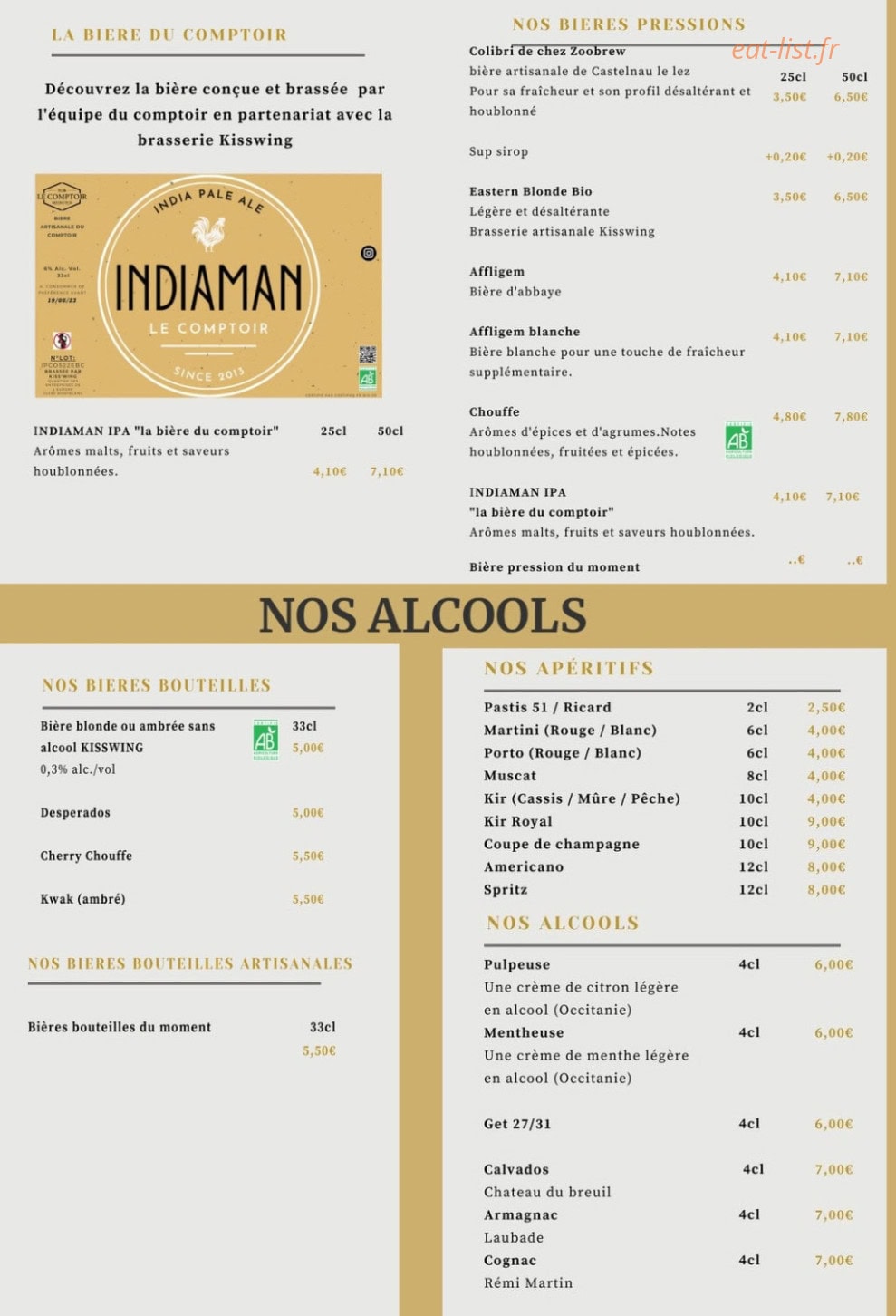 Le Comptoir — carte page 6