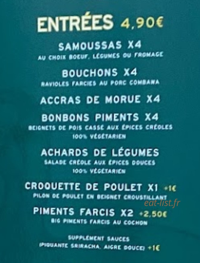 Le Dodo Blanc Montpellier — carte page 1
