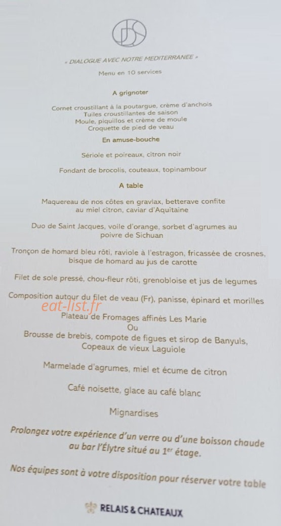 Le jardin des Sens — carte page 1