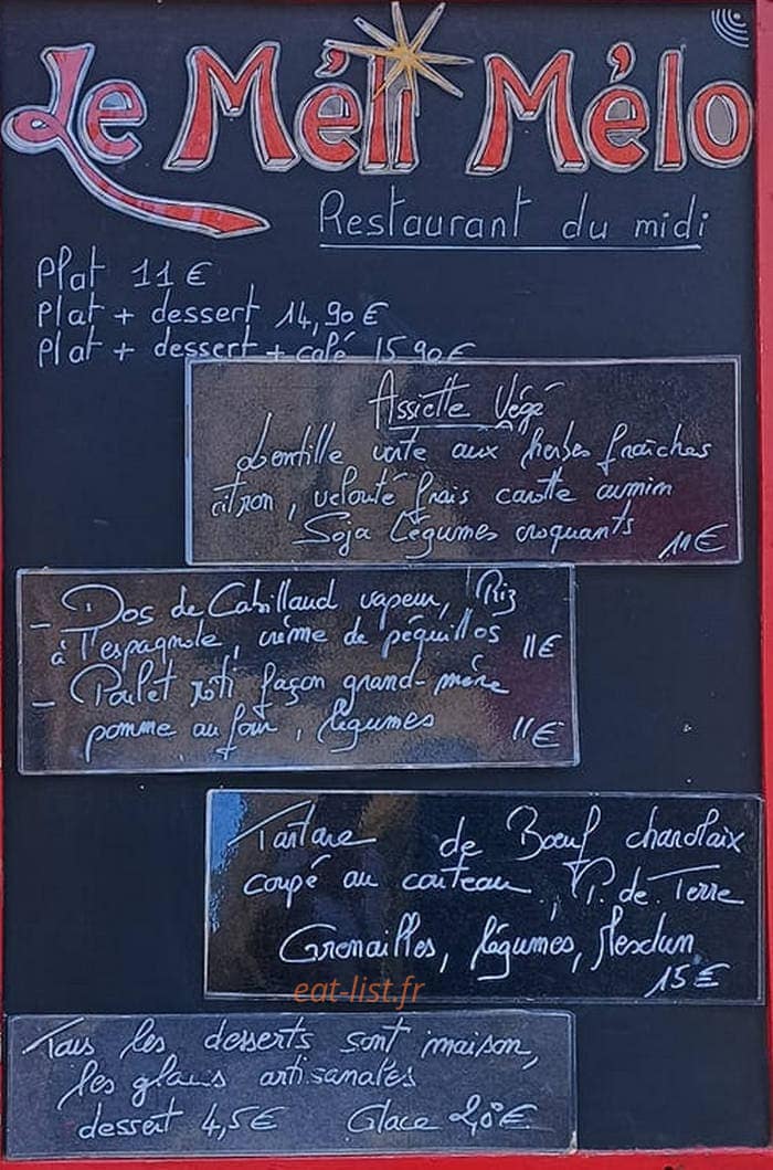 Le Méli Mélo — carte page 1