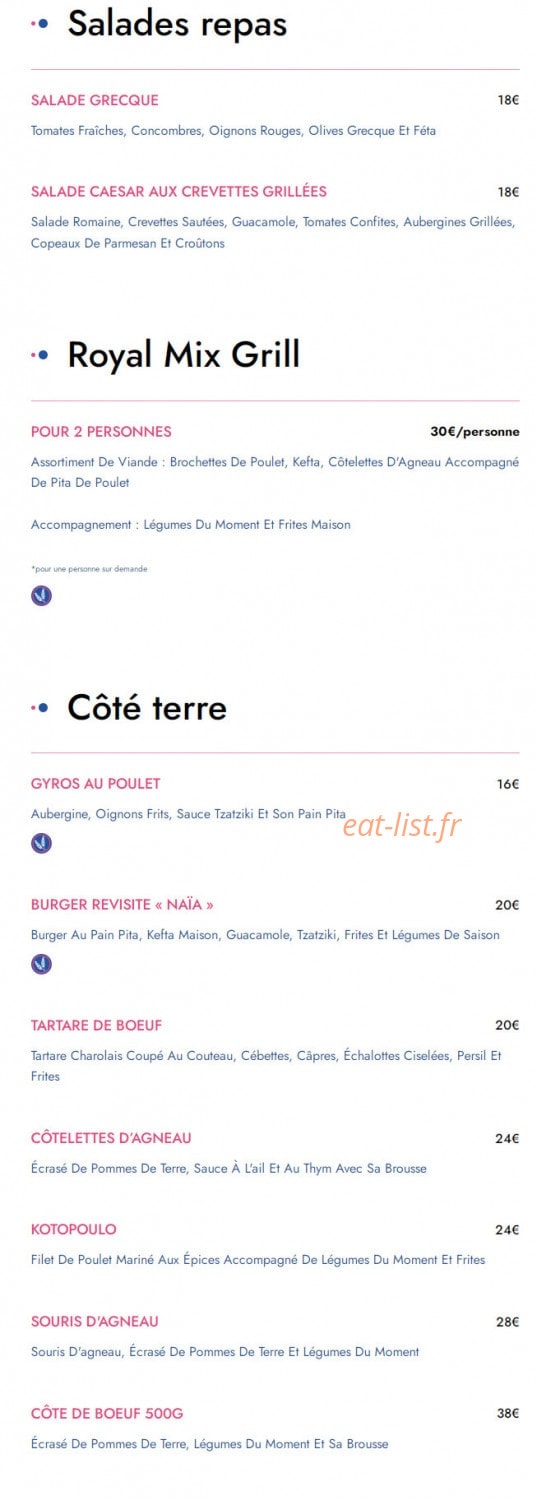 Le Naïa — carte page 2