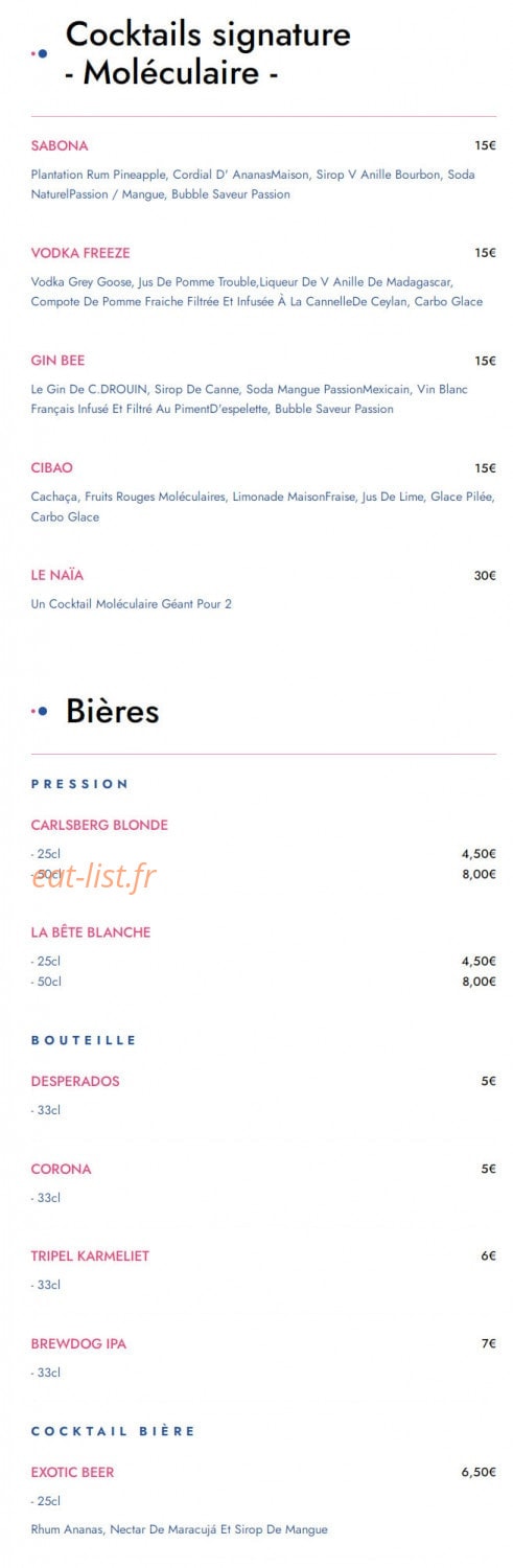 Le Naïa — carte page 6