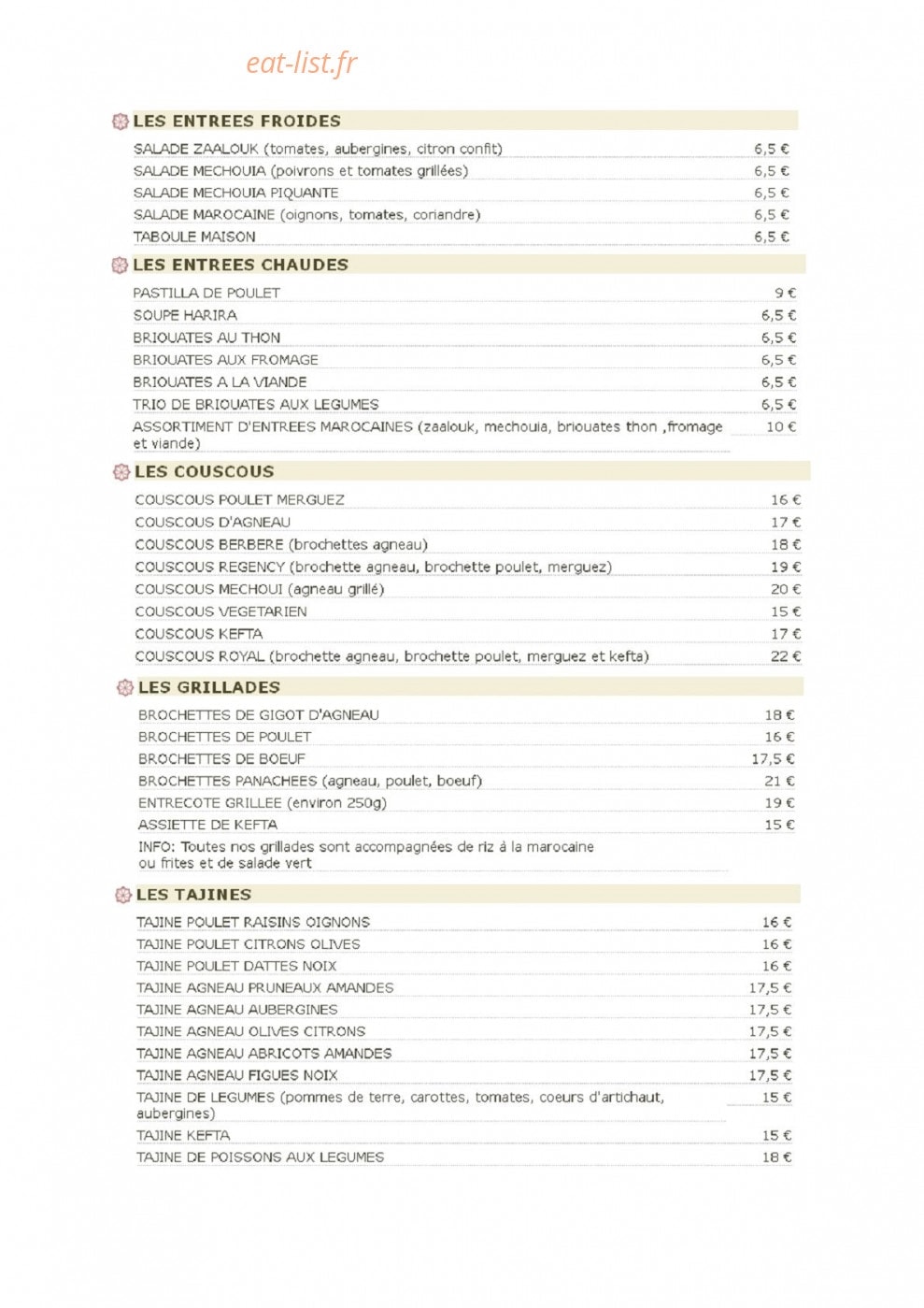 Le Régency — carte page 1
