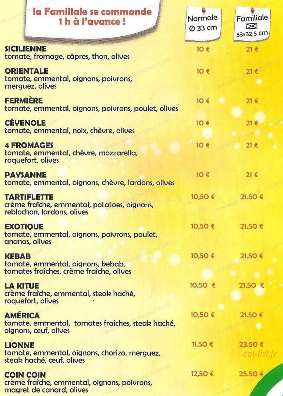 Le Roi De La Pizza — carte page 3