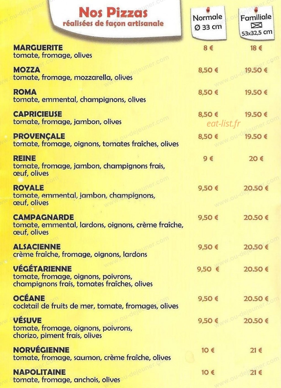 Le Roi De La Pizza — carte page 2