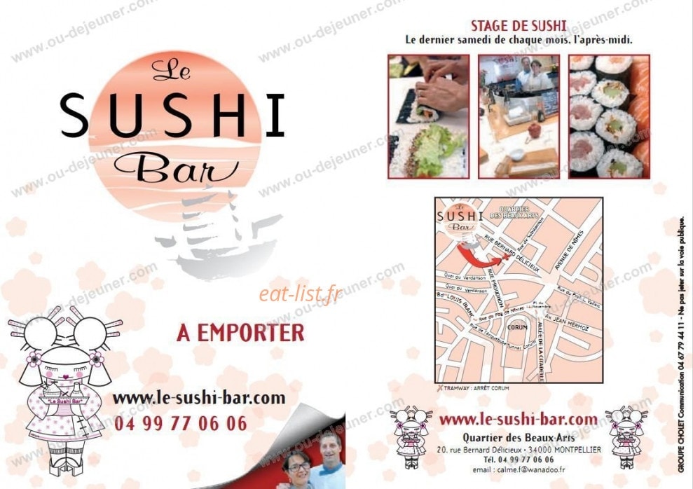 Le Sushi Bar — carte page 1