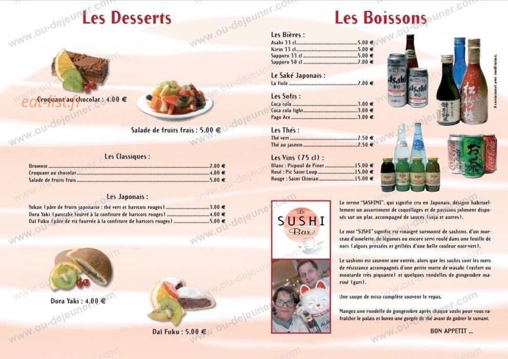 Le Sushi Bar — carte page 4