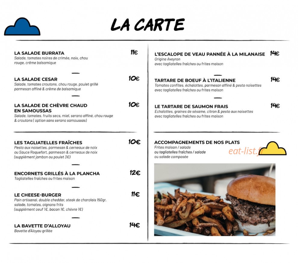Le "Tête en l'air" Café — carte page 1