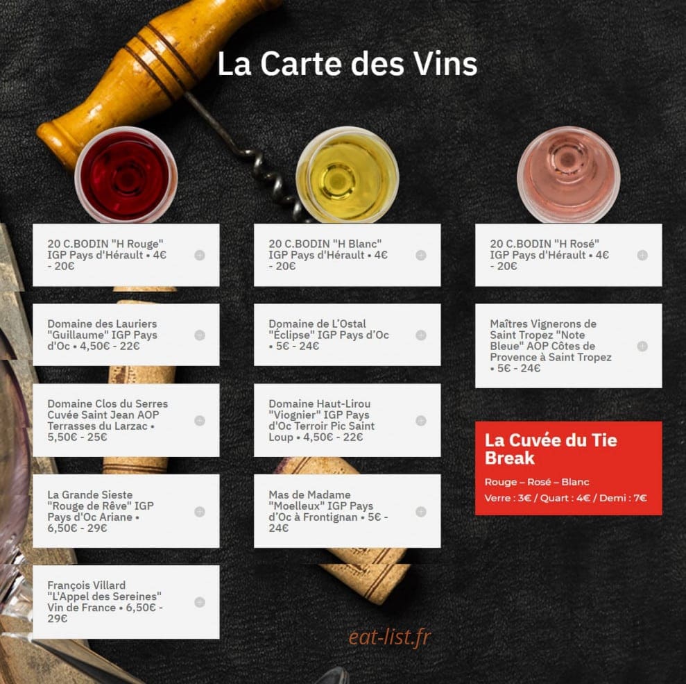 Le Tie Break — carte page 3
