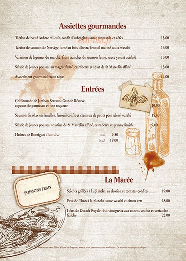 Le Tire Bouchon — carte page 1