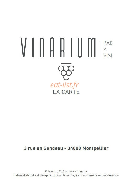 Le vinarium — carte page 1
