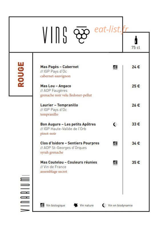 Le vinarium — carte page 7