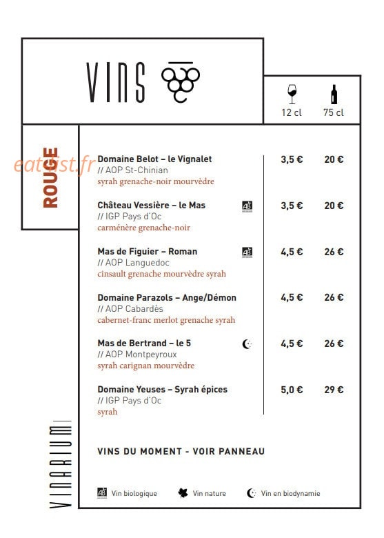 Le vinarium — carte page 5