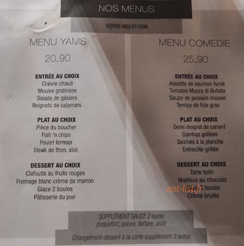 Le Yam's — carte page 3