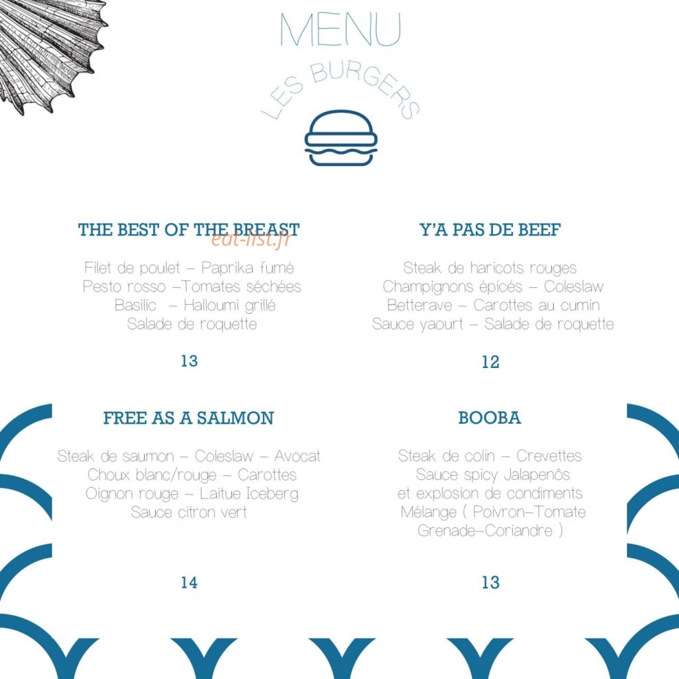 Carte et menu de Les gars de la marine à Montpellier — Les burgers