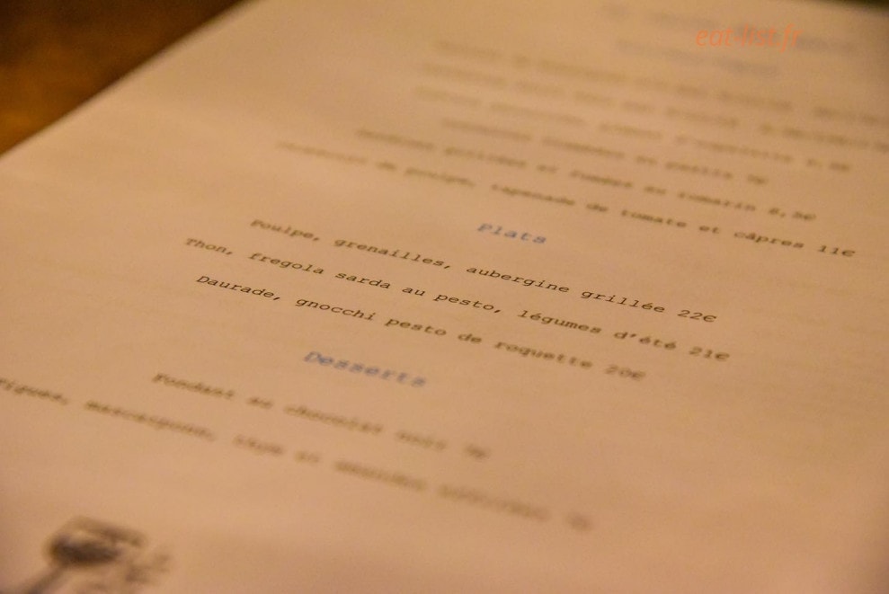 Carte et menu de Les gars de la marine à Montpellier — Les plats