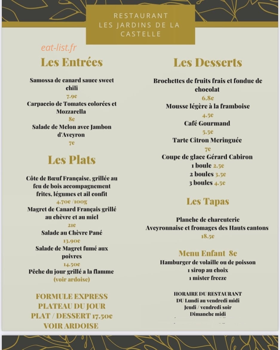 Les jardins de la castelle — carte page 1